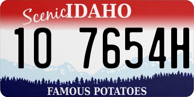 ID license plate 1O7654H