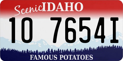 ID license plate 1O7654I