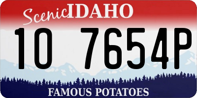 ID license plate 1O7654P