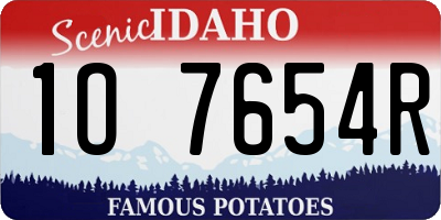 ID license plate 1O7654R