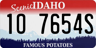ID license plate 1O7654S