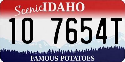 ID license plate 1O7654T