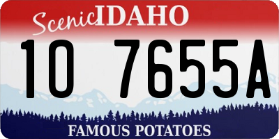 ID license plate 1O7655A