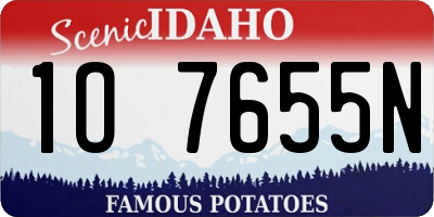 ID license plate 1O7655N