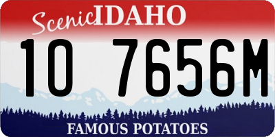 ID license plate 1O7656M