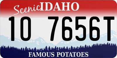 ID license plate 1O7656T