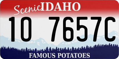 ID license plate 1O7657C