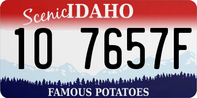 ID license plate 1O7657F