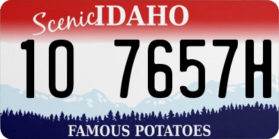 ID license plate 1O7657H