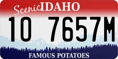 ID license plate 1O7657M