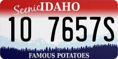 ID license plate 1O7657S
