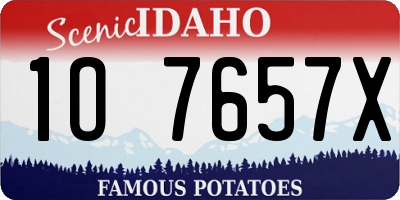 ID license plate 1O7657X