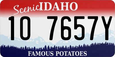 ID license plate 1O7657Y