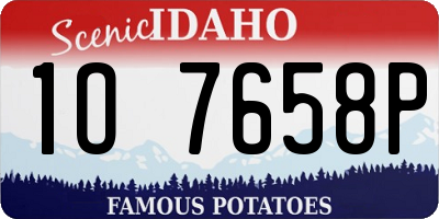 ID license plate 1O7658P