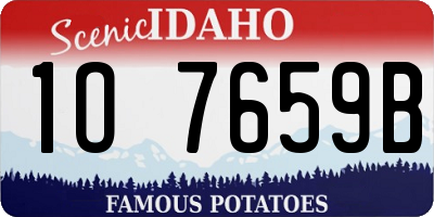ID license plate 1O7659B