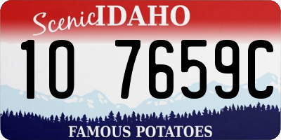 ID license plate 1O7659C