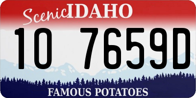 ID license plate 1O7659D