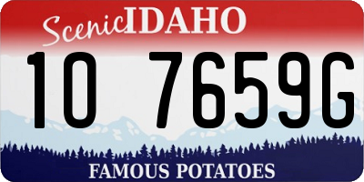 ID license plate 1O7659G
