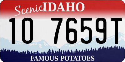 ID license plate 1O7659T
