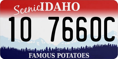 ID license plate 1O7660C