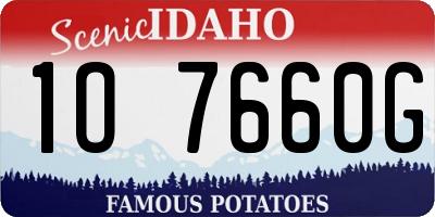 ID license plate 1O7660G