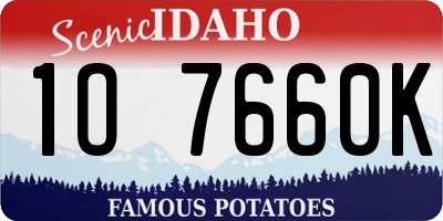 ID license plate 1O7660K