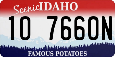 ID license plate 1O7660N