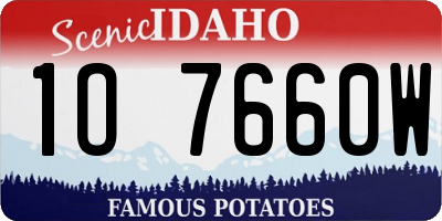 ID license plate 1O7660W