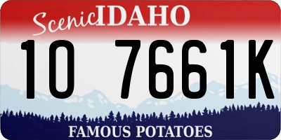 ID license plate 1O7661K