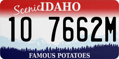 ID license plate 1O7662M