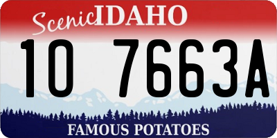 ID license plate 1O7663A