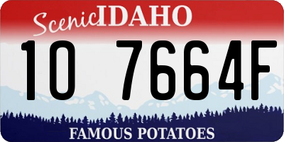 ID license plate 1O7664F