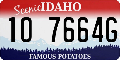 ID license plate 1O7664G