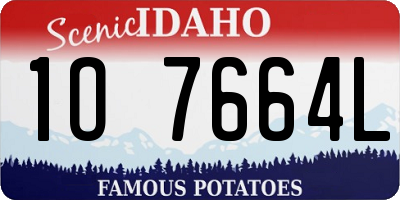 ID license plate 1O7664L