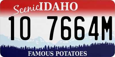 ID license plate 1O7664M