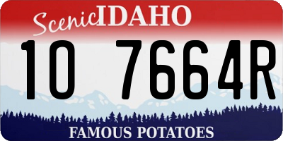 ID license plate 1O7664R