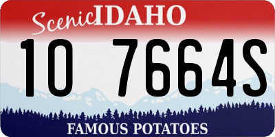 ID license plate 1O7664S