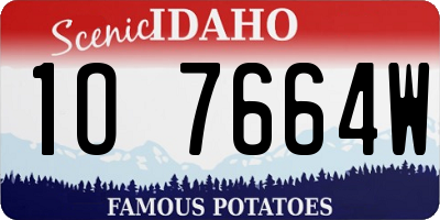 ID license plate 1O7664W