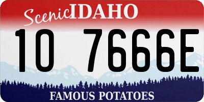 ID license plate 1O7666E