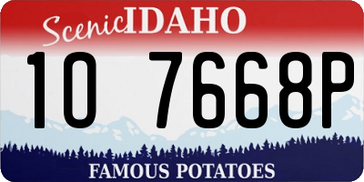 ID license plate 1O7668P