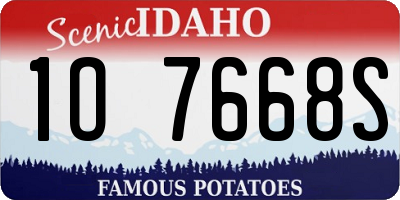 ID license plate 1O7668S