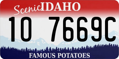 ID license plate 1O7669C