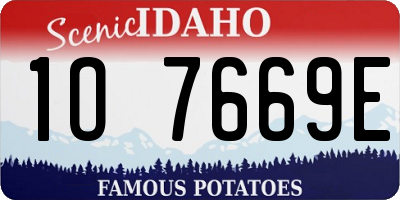 ID license plate 1O7669E