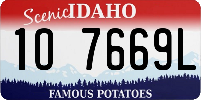 ID license plate 1O7669L