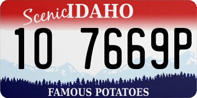 ID license plate 1O7669P
