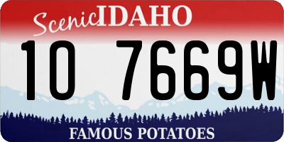 ID license plate 1O7669W