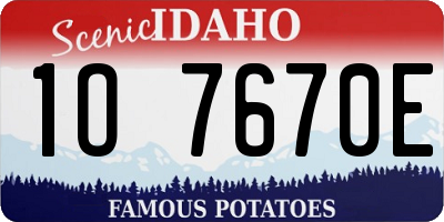ID license plate 1O7670E