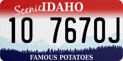 ID license plate 1O7670J