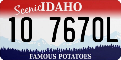 ID license plate 1O7670L
