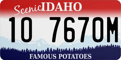 ID license plate 1O7670M
